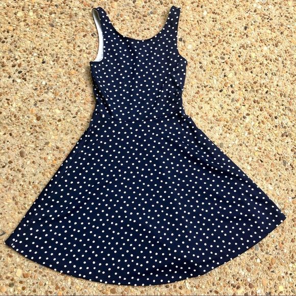 Divided H&M Polka Dot Sleeveless Blue Dress 2 - Picture 1 of 6